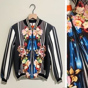 Clover Canyon • Winter Solstice Printed Satin Bomber Jacket